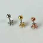 MN 018 ［サージカルステンレス］キュービックフラワーピアス