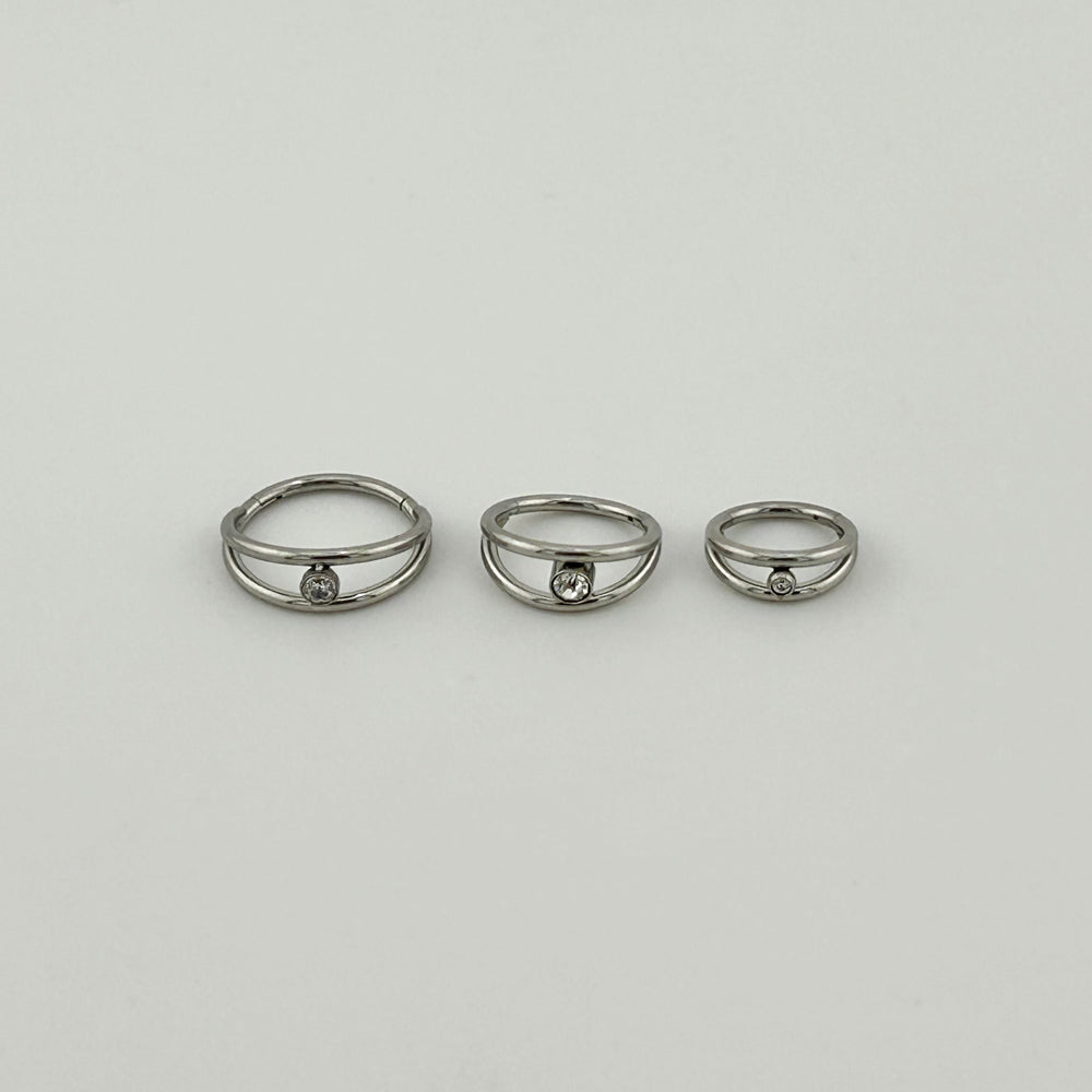 STS 056 ［サージカルステンレス］キュービック二重リング