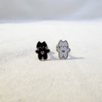 B3 096 ［サージカルステンレス］猫ハートピアス　