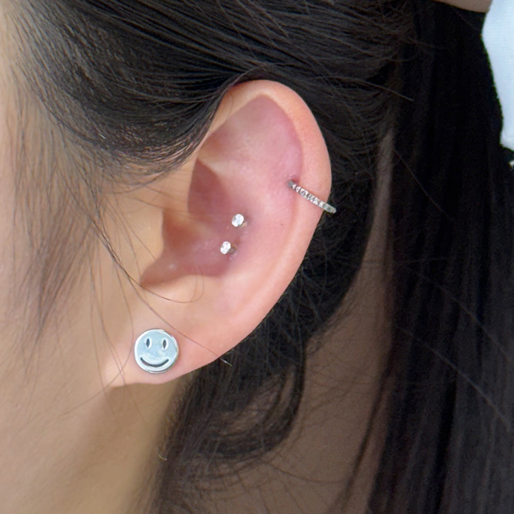 YES 003 ［サージカルステンレス］スマイルバーベルピアス