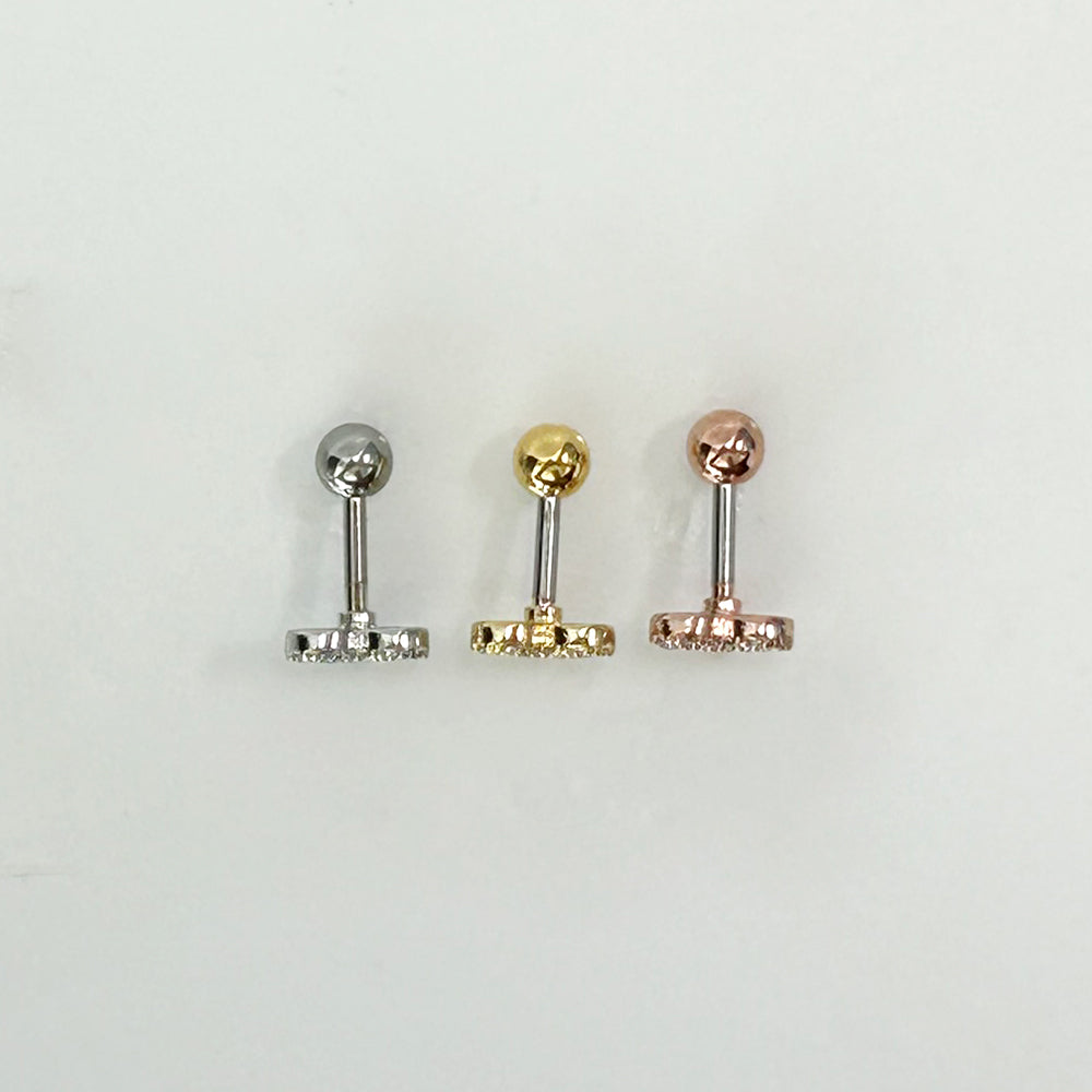 MN 085 ［サージカルステンレス］ラインハートキュービックピアス