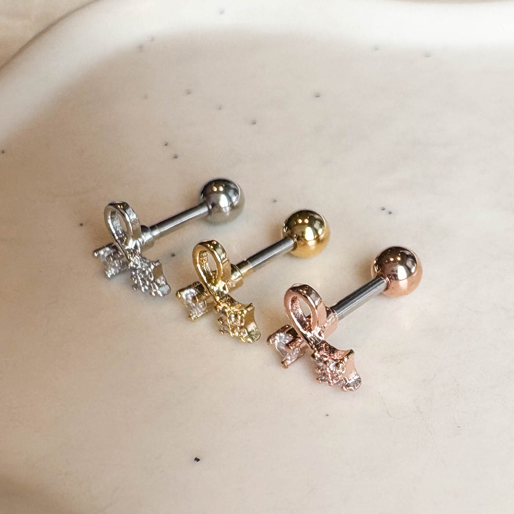 MP 161 ［サージカルステンレス］クリアキュービックピアス