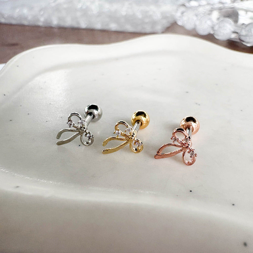 MN 196 ［サージカルステンレス］リボンピアス