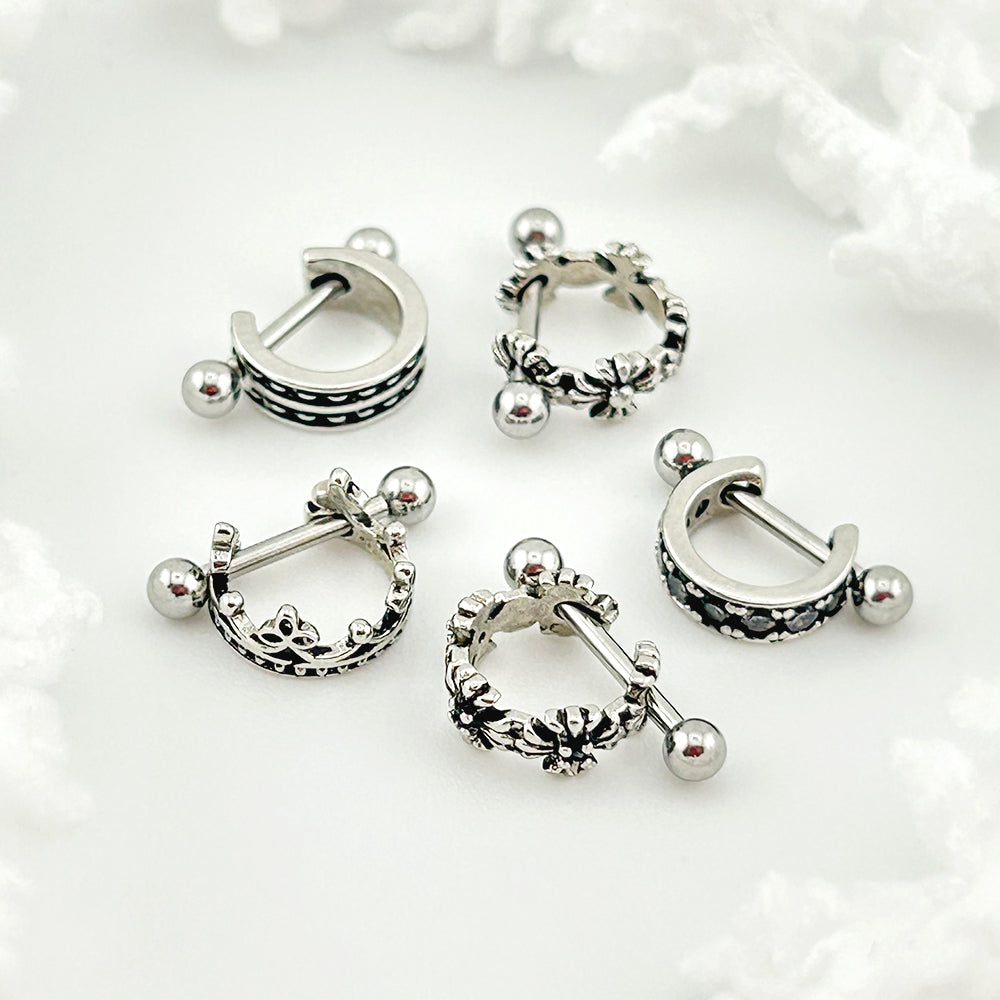 MA-104 ［サージカルステンレス］ツーボールバーベリングピアス