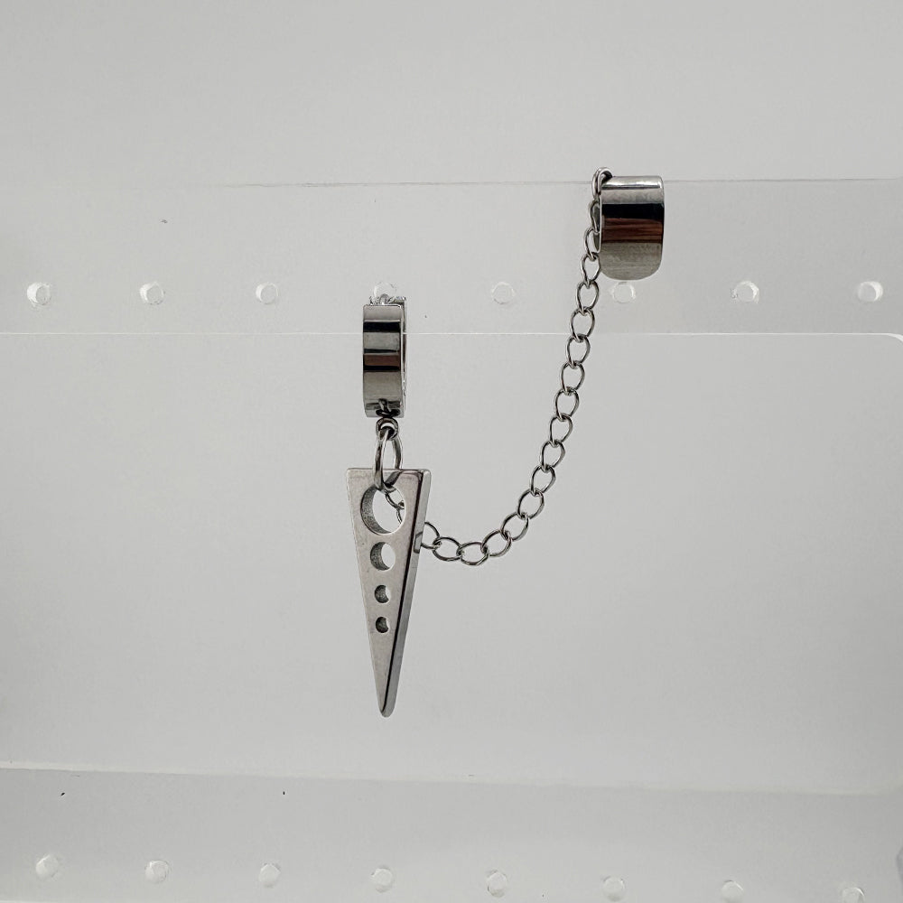 YEH 004 ［サージカルステンレス］スチールリングドロップワンタッチピアス