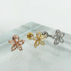 MN 016 ［サージカルステンレス］キュービックフラワーピアス