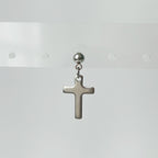 YES 037 ［サージカルステンレス］シンプル十字架ピアス