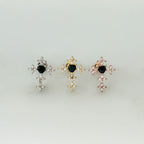 A5 262 ［サージカルステンレス］ゴージャスストーン十字架ピアス