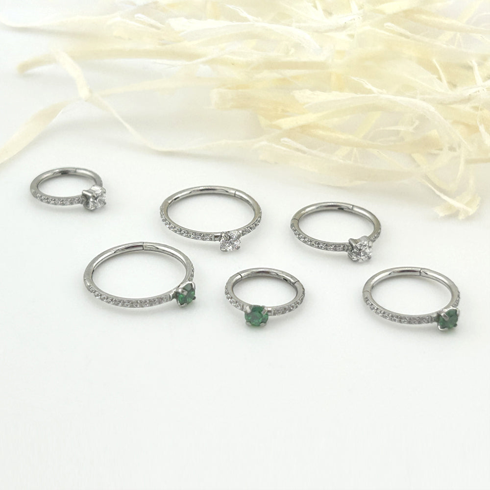 STS 106  ［サージカルステンレス］キュービックストーンリングピアス