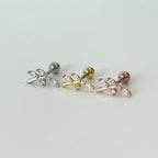 MN 122 ［サージカルステンレス］シンプルキュービックストーンピアス