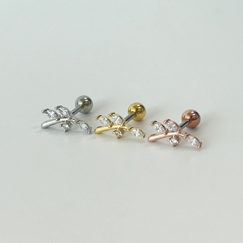 MN 122 ［サージカルステンレス］シンプルキュービックストーンピアス