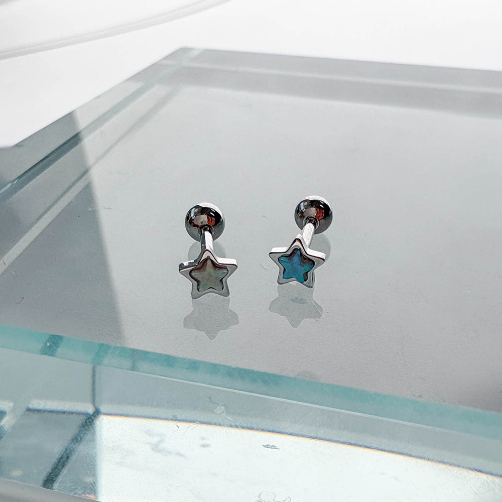B3 087［サージカルステンレス］ぷっくり星ピアス