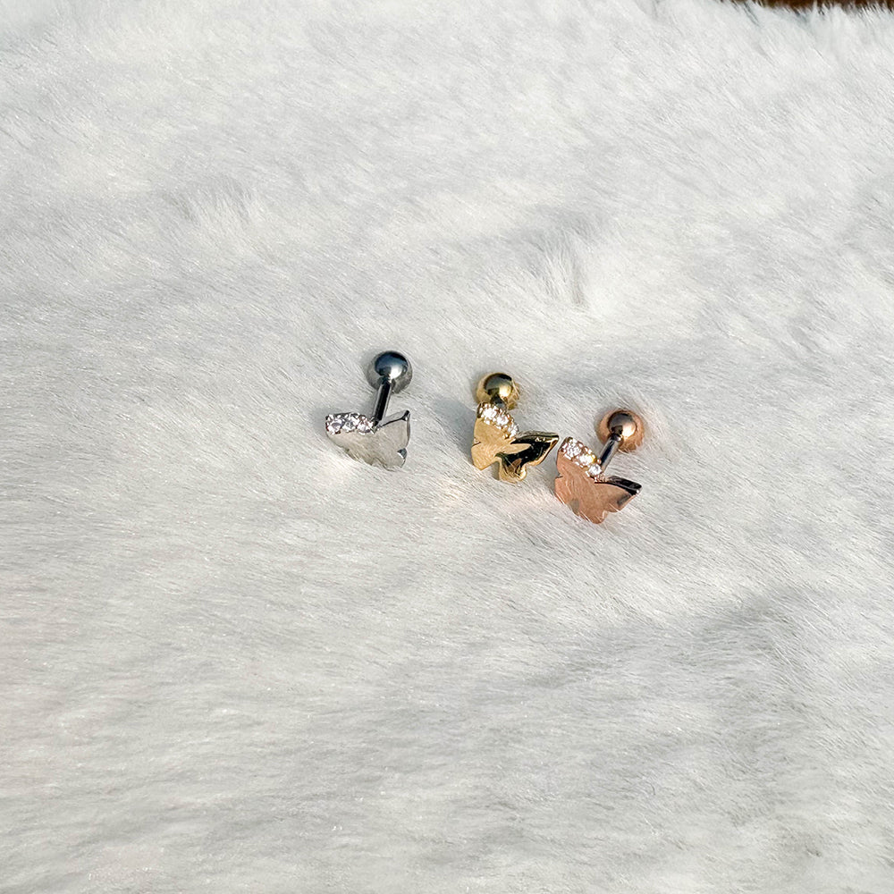 A5 295 [サージカルステンレス ]　シンプル蝶々ピアス