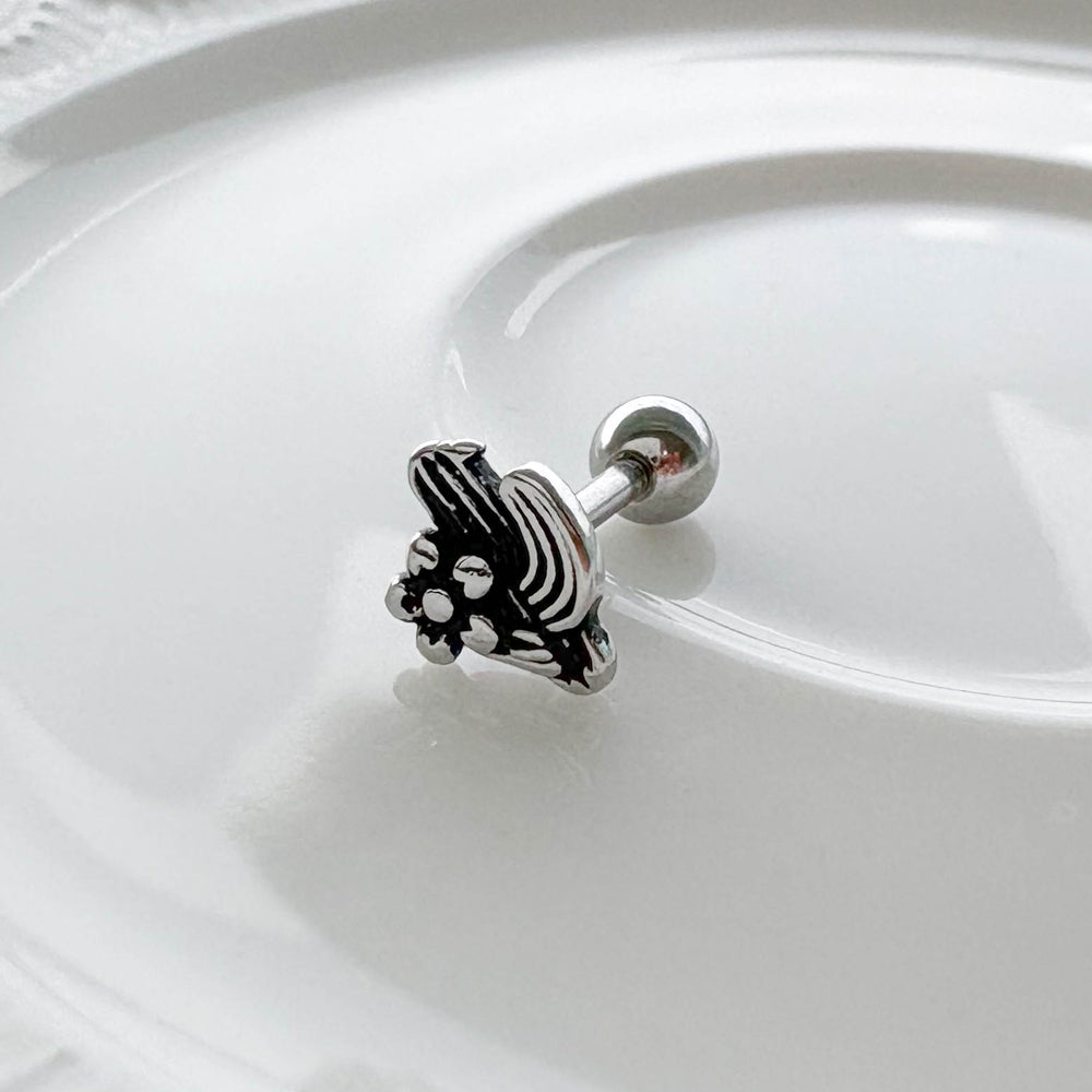 MV 069 ［サージカルステンレス］アンティーク花ピアス