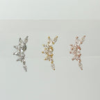 MP 122 ［サージカルステンレス］キュービック羽＆葉っぱピアス