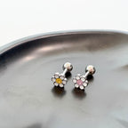 B3 025 ［サージカルステンレス］パステルスタイルスマイル花ピアス