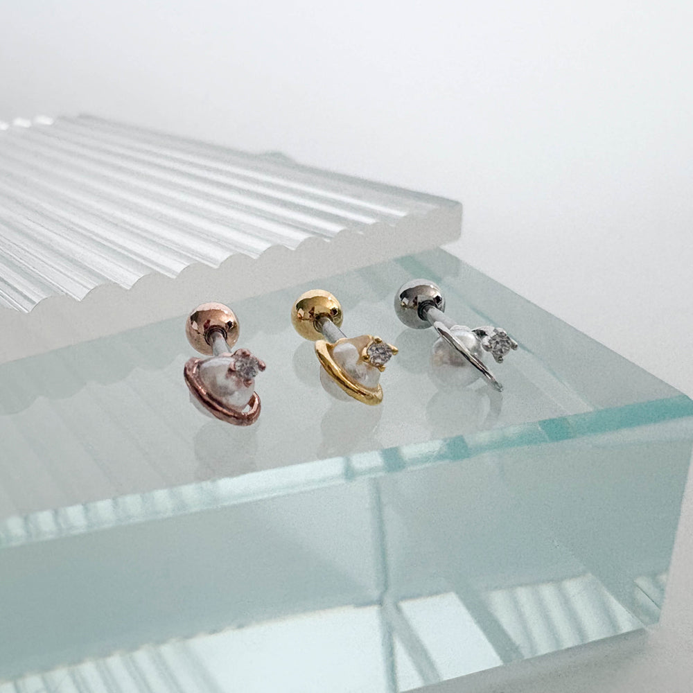 A8 279 ［サージカルステンレス］土星ピアス