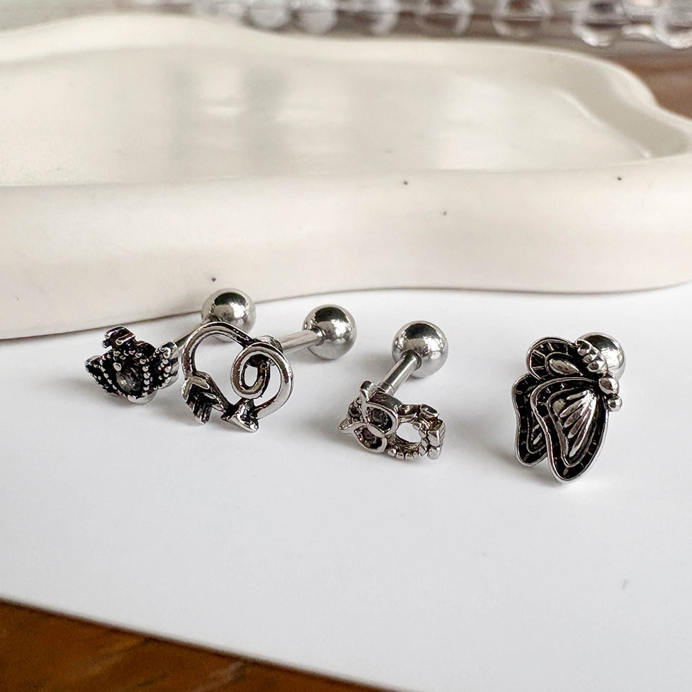 MV 001 ［サージカルステンレス］アンティークピアス