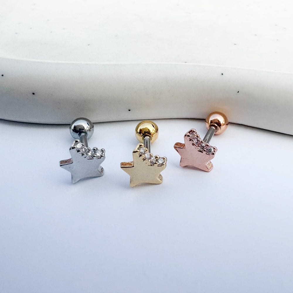 A5 296 ［サージカルステンレス］ストーン星ピアス