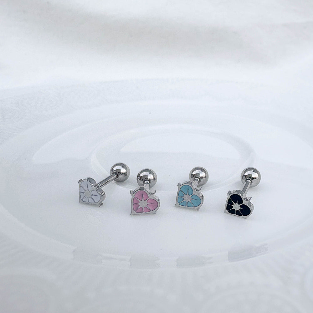 B3 089 ［サージカルステンレス］ハート星ピアス