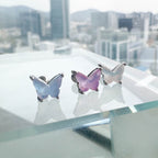 A3 077　［サージカルステンレス］　三色アクリル蝶々ピアス