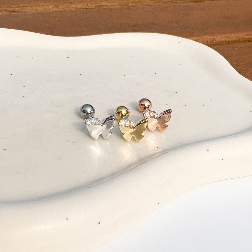 A5 295 [サージカルステンレス ]　シンプル蝶々ピアス