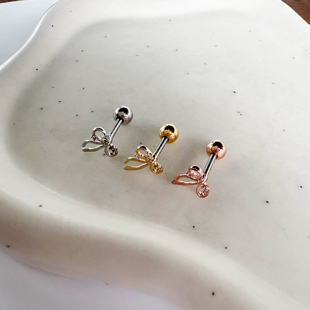 MN 196 ［サージカルステンレス］リボンピアス