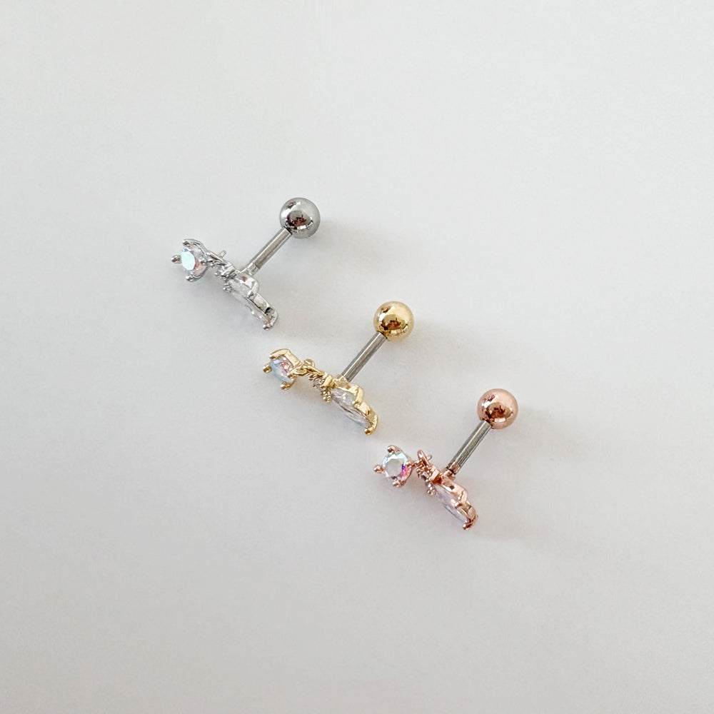 A8 245 ［サージカルステンレス］ドロップ蝶々ピアス