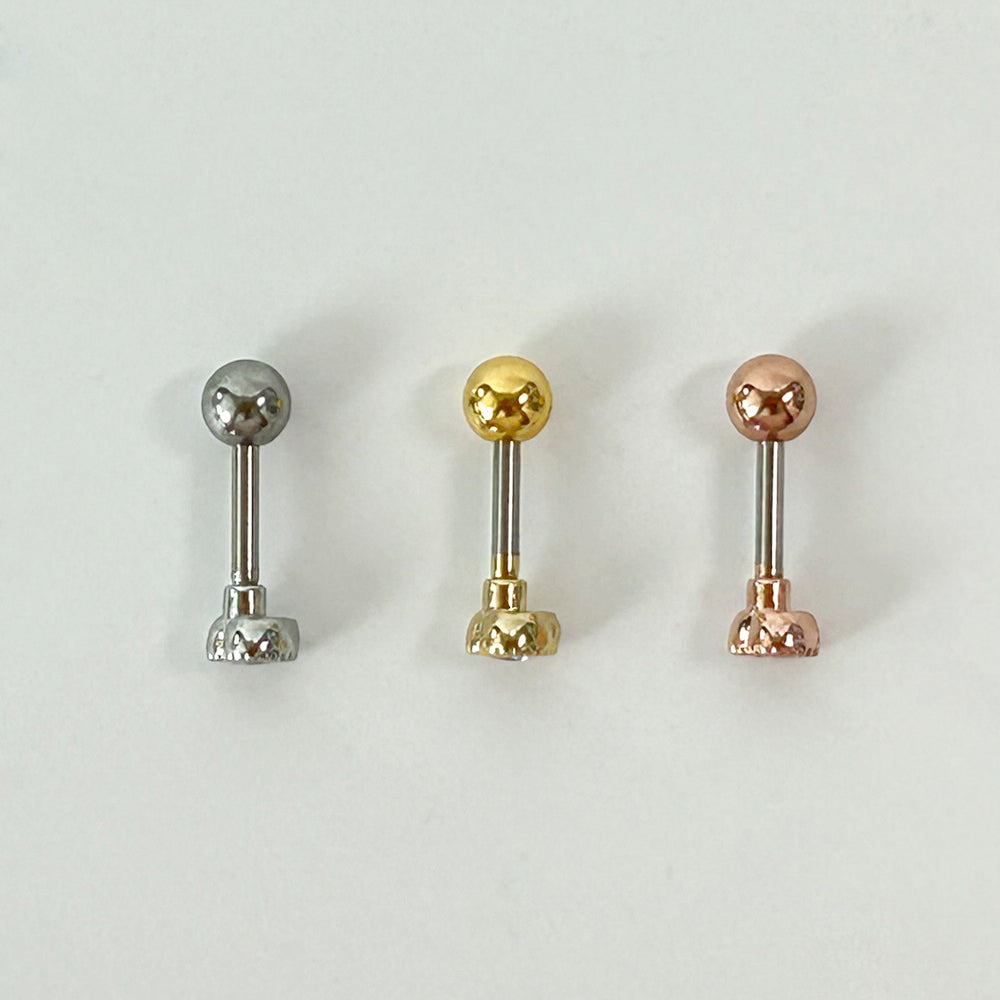 MN 186 ［サージカルステンレス］キュービックハートピアス