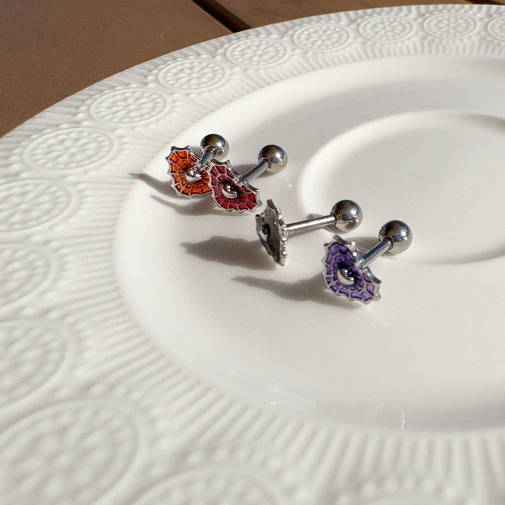 A5 279 ［サージカルステンレス］ハートスパイダーピアス