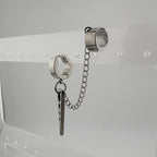 YEH 004 ［サージカルステンレス］スチールリングドロップワンタッチピアス