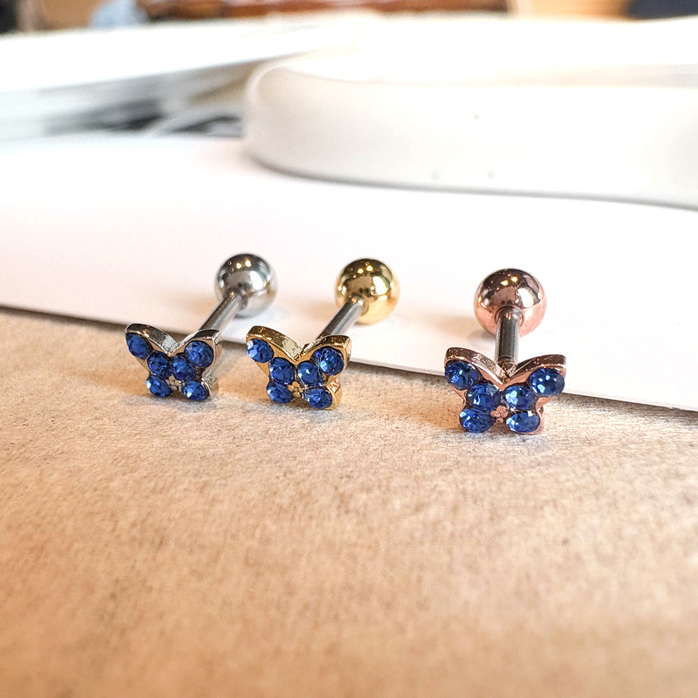 MP 149 ［サージカルステンレス］キュービック蝶々ピアス