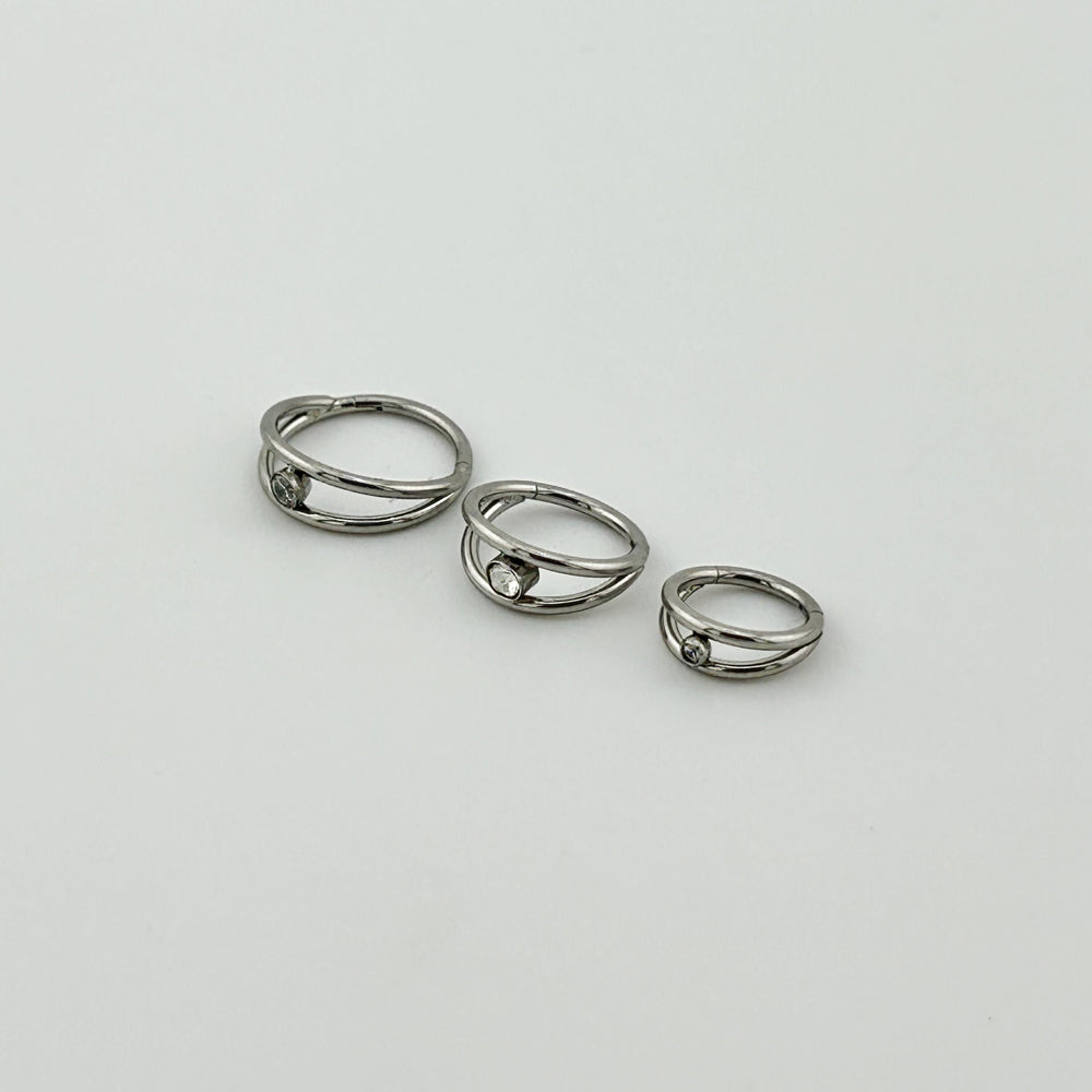 STS 056 ［サージカルステンレス］キュービック二重リング