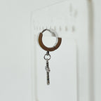 YEH 019 ［サージカルステンレス］十字架リングワンタッチピアス