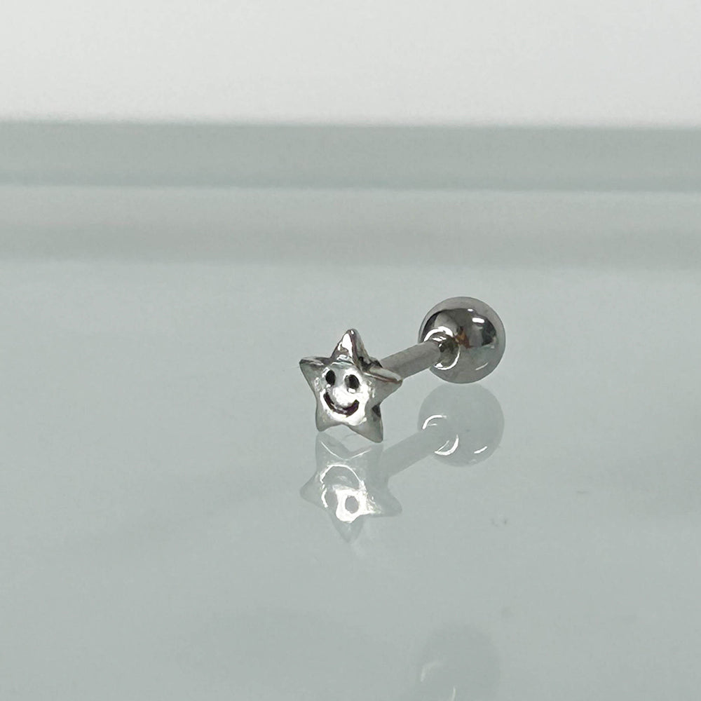 MV 018 [サージカルステンレス ] ミニスマイル星ピアス