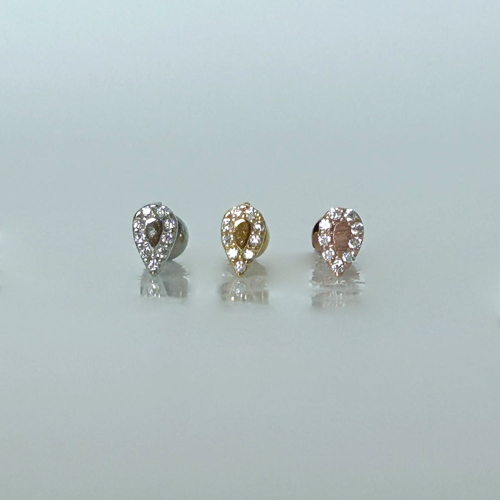 MP 138 ［サージカルステンレス］三角，丸，四角，水滴ストーンピアス
