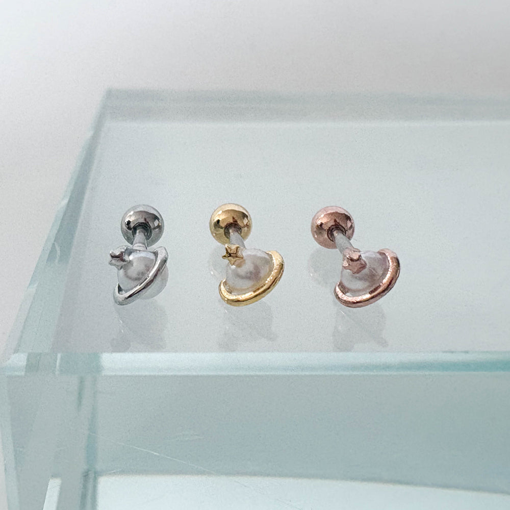 A8 279 ［サージカルステンレス］土星ピアス