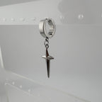 YEH 006 ［サージカルステンレス］써지컬 십자가 스틸링 드롭 원터치 피어싱