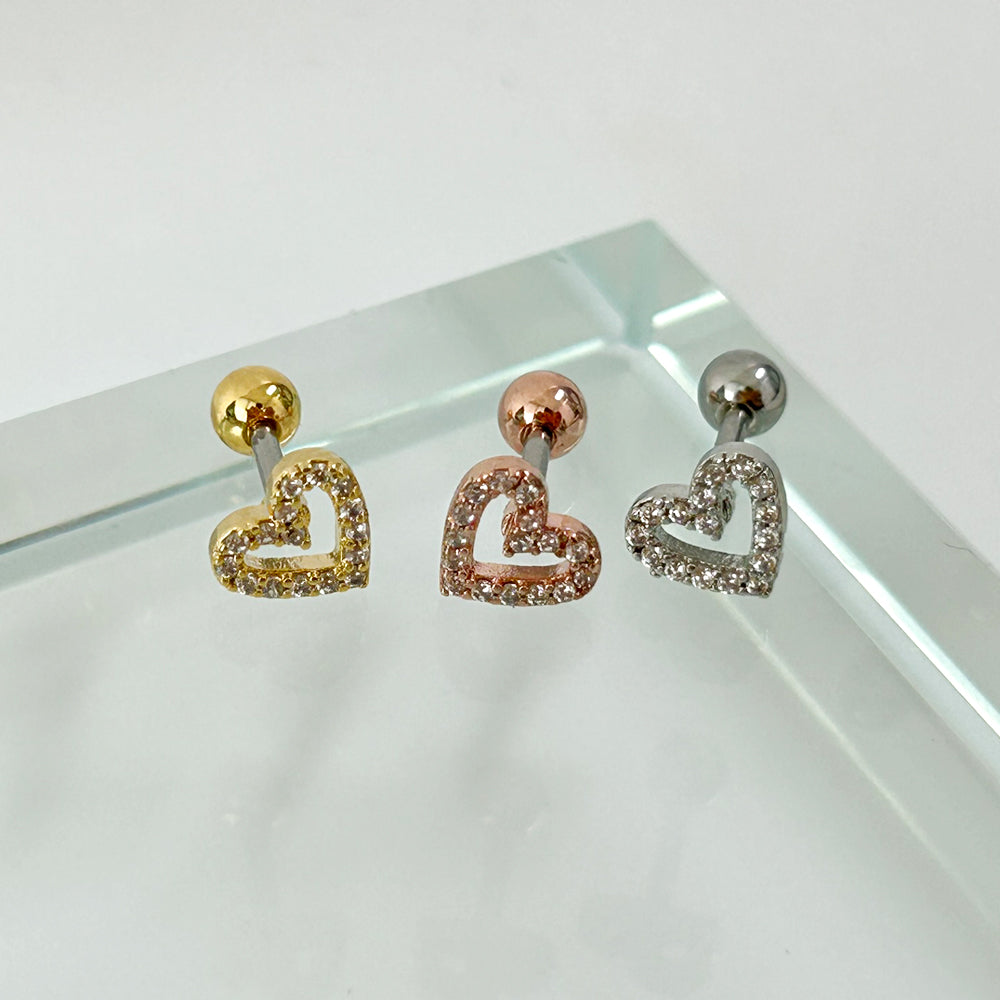 MN 085 ［サージカルステンレス］ラインハートキュービックピアス