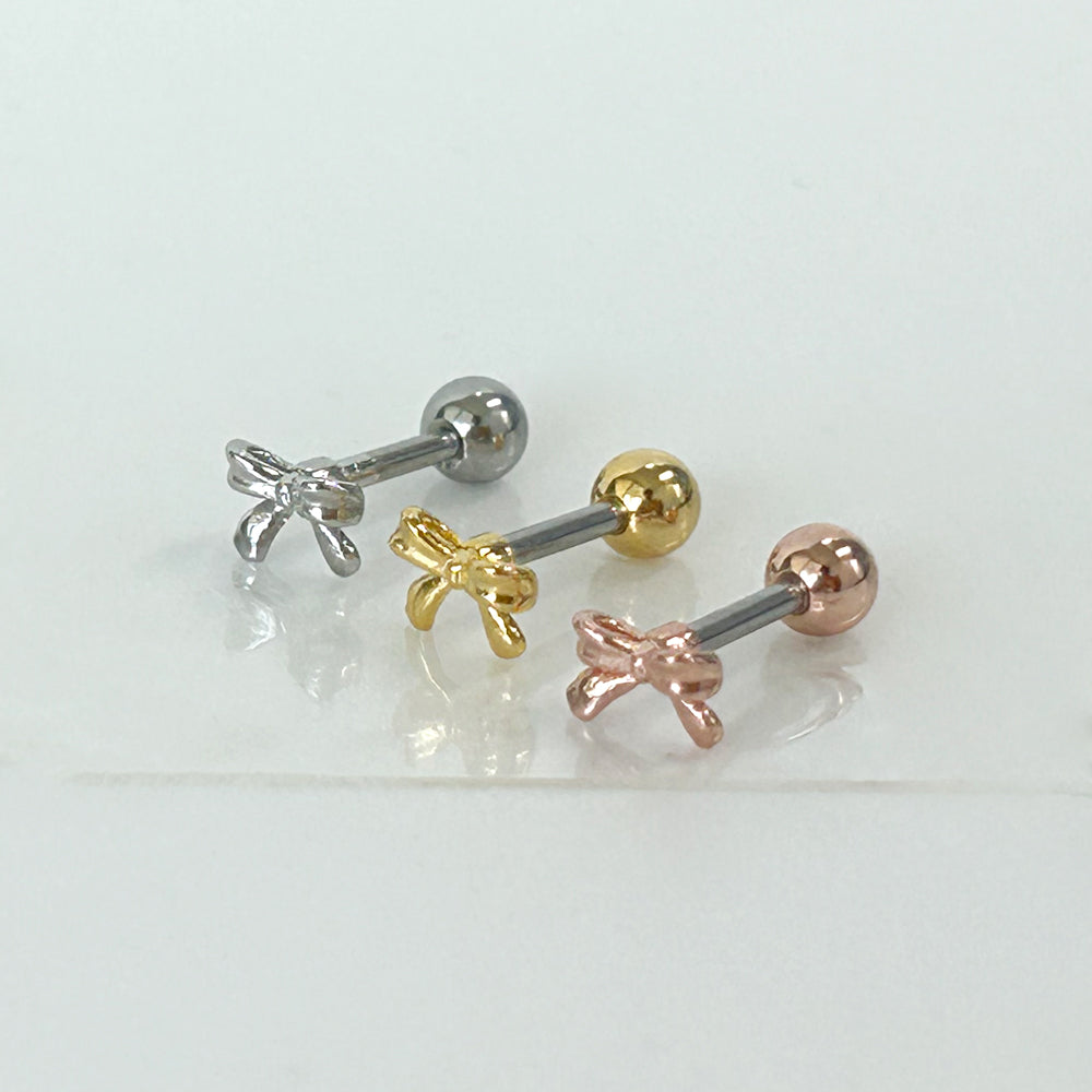 MN 185 ［サージカルステンレス］シンプルリボンピアス