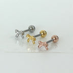 MN 185 ［サージカルステンレス］シンプルリボンピアス