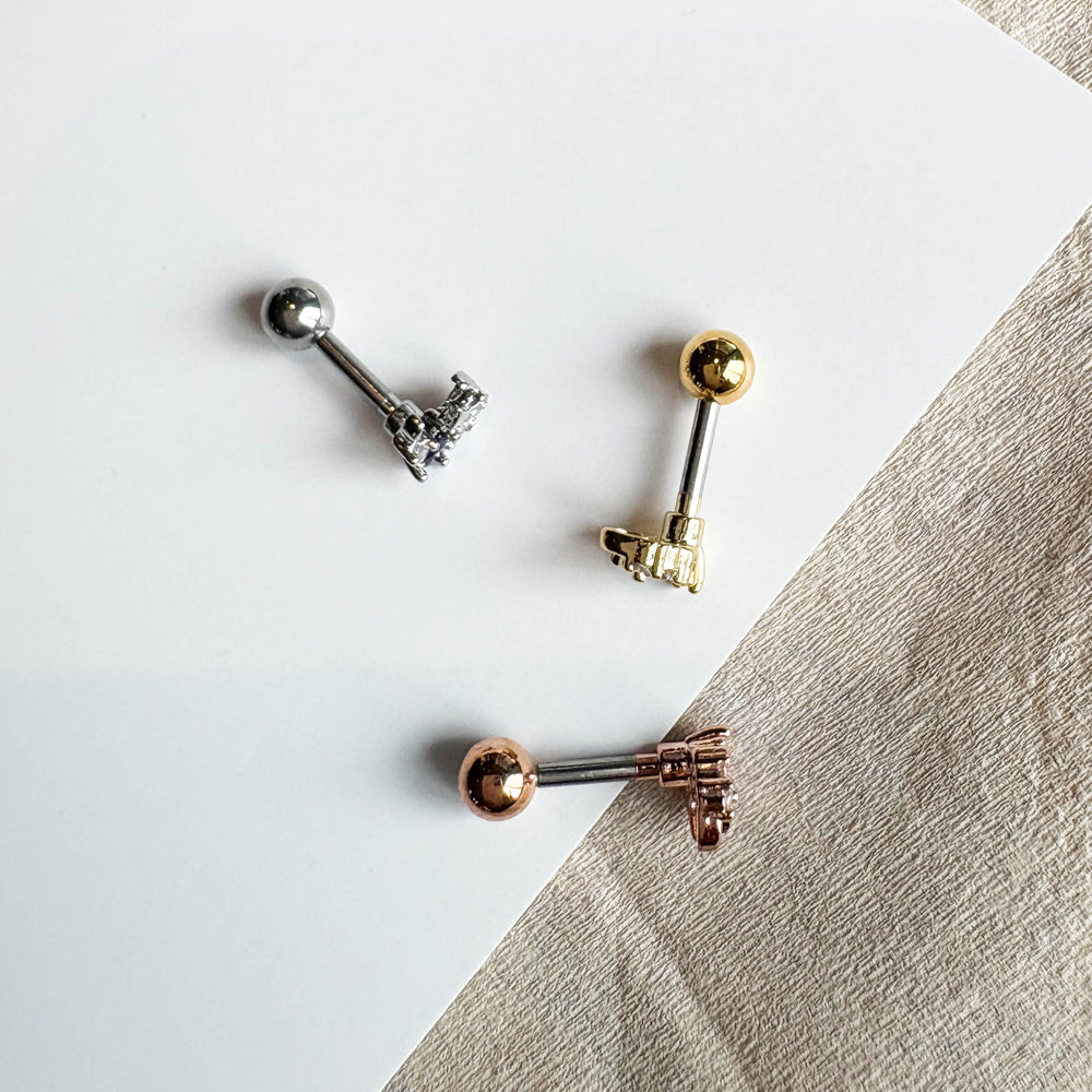 MP 160 ［サージカルステンレス］ブラックキュービックピアス