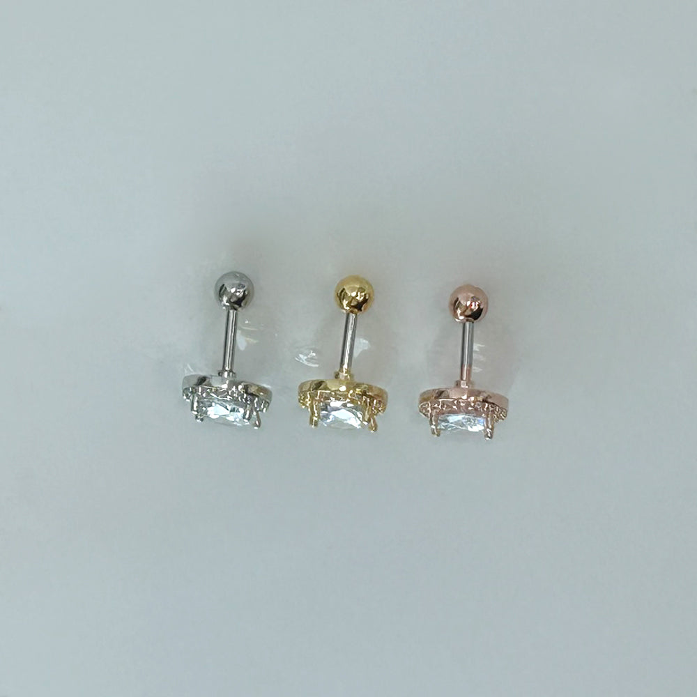 MP 033 ［サージカルステンレス］キュービッククリスタルピアス