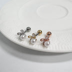 A8 252 ［サージカルステンレス］ラージパールリボンピアス