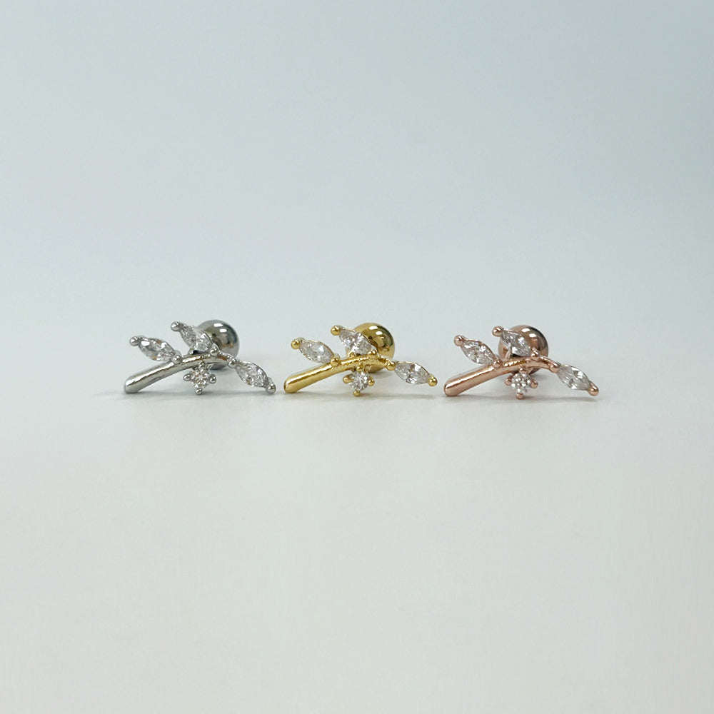 MN 122 ［サージカルステンレス］シンプルキュービックストーンピアス