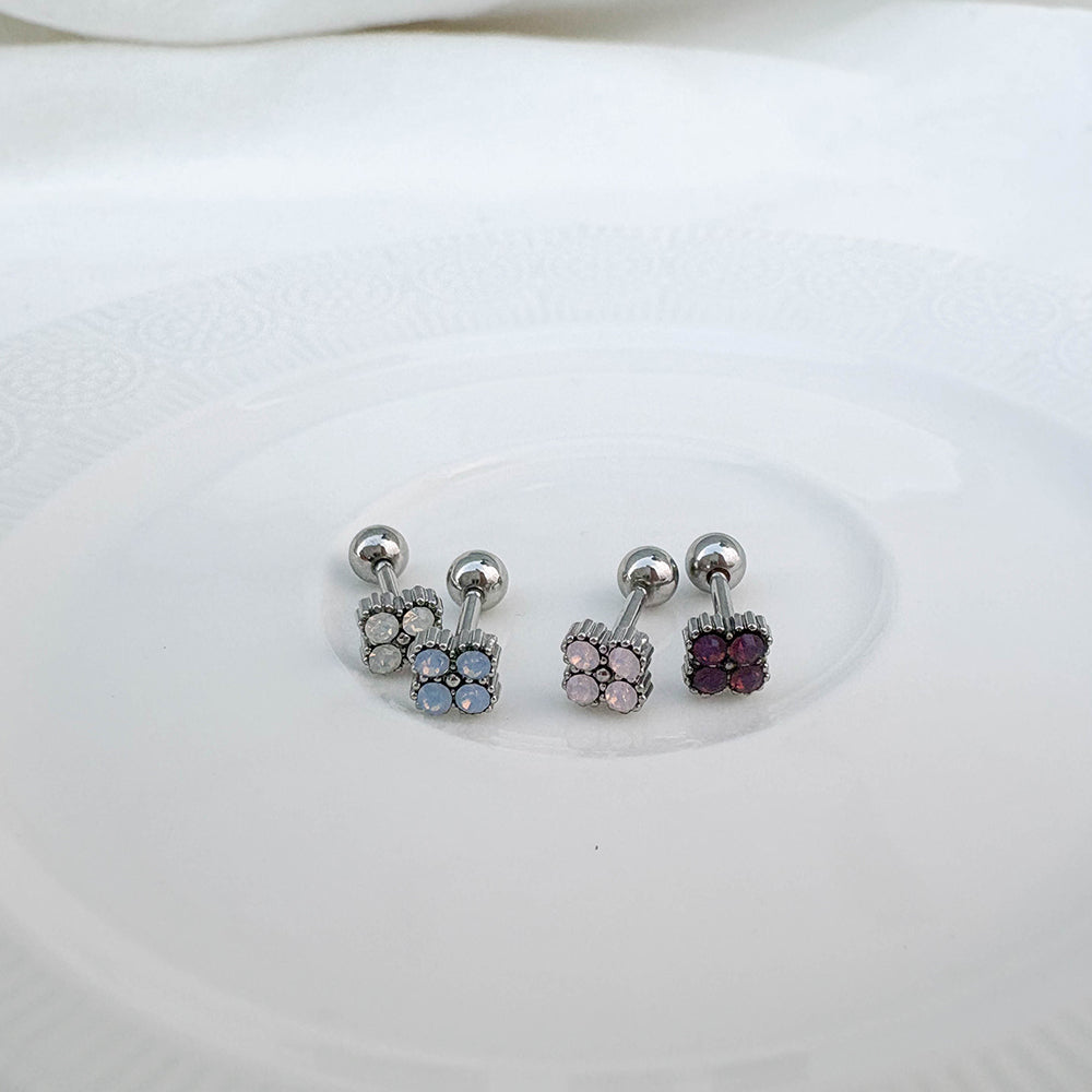 B3 057 ［サージカルステンレス］ストーン花ピアス