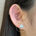 YES 003 ［サージカルステンレス］スマイルバーベルピアス