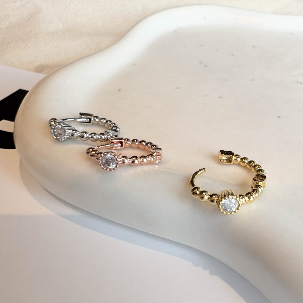 MP 135 ［サージカルステンレス］キュービックワンタッチリングピアス