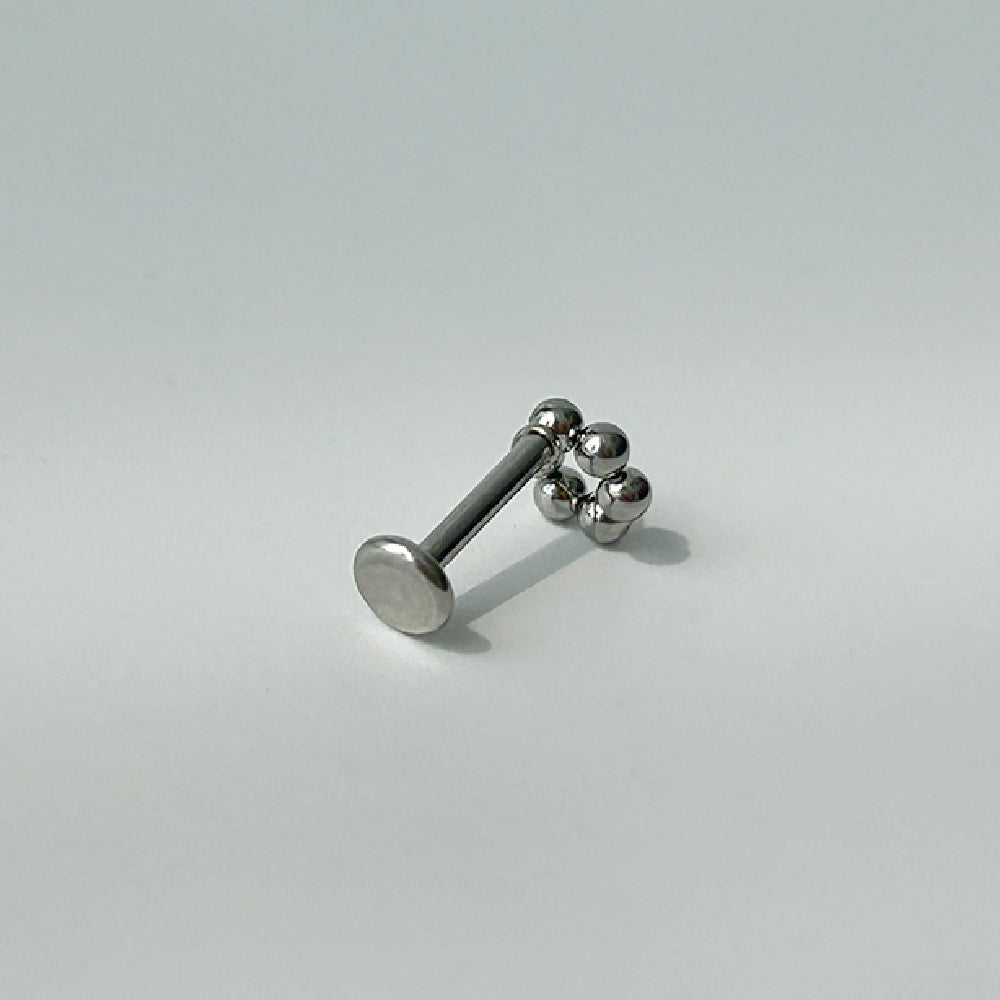 YLR 025 ［サージカルステンレス］ボール花ラブレットピアス