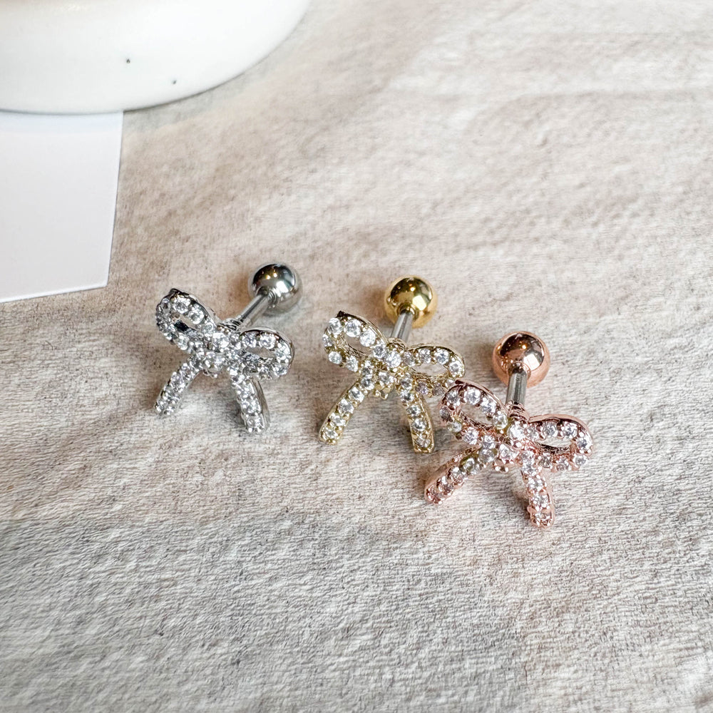 MP 163 ［サージカルステンレス］キュービックリボンピアス